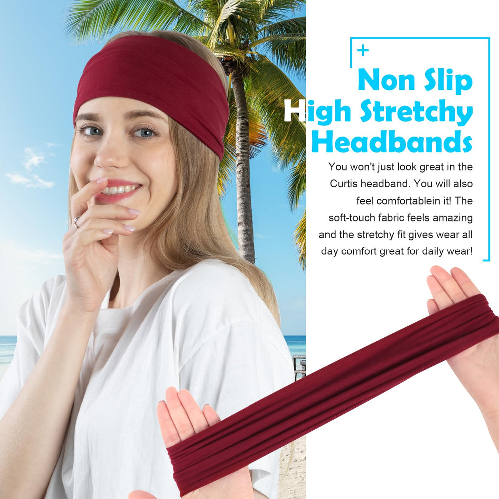 RITOPER headband worn during yoga demonstrating sweat-wicking and secure fit