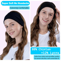 RITOPER headband worn during yoga demonstrating secure, no-slip comfort