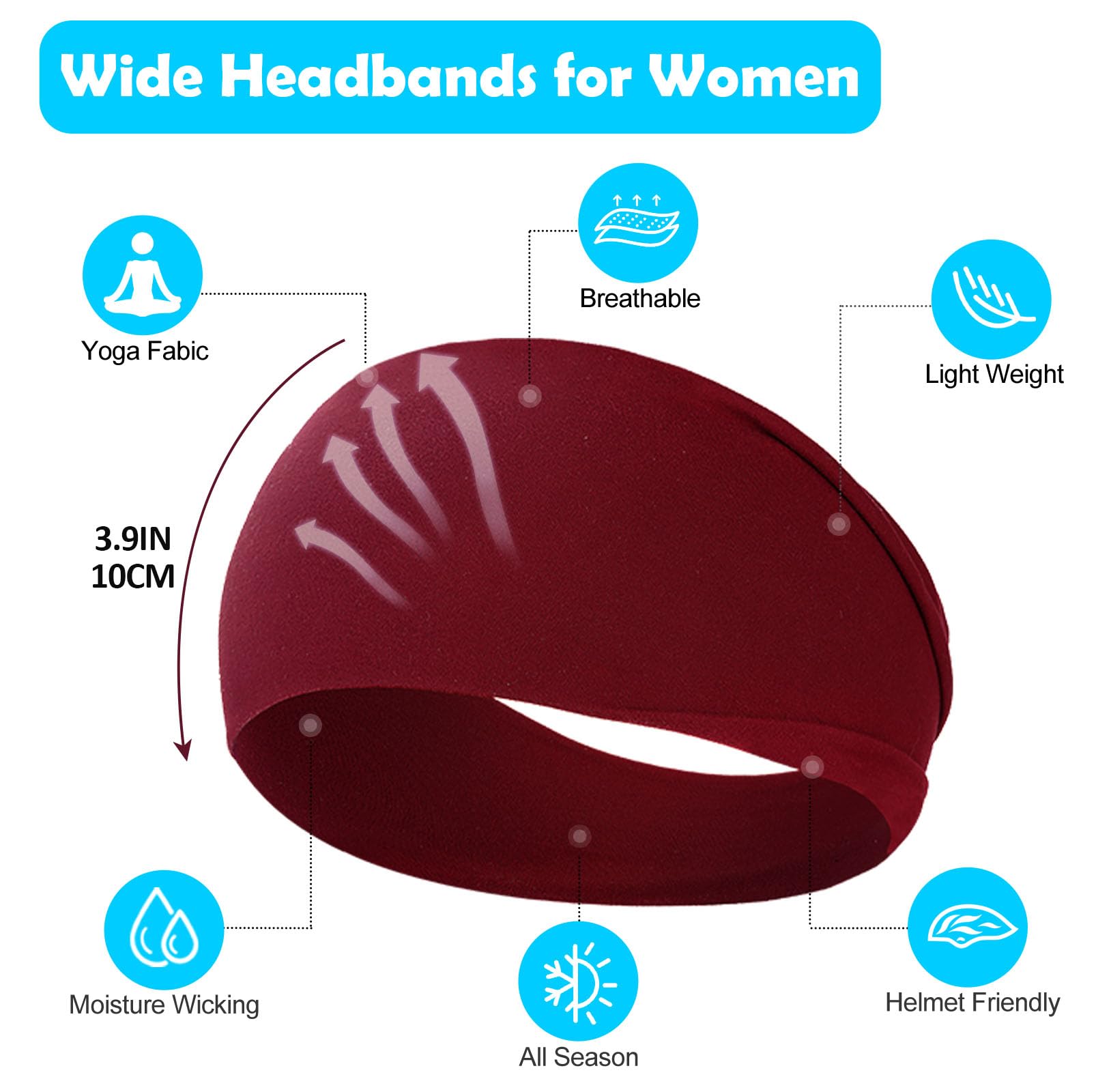 RITOPER headband beside ruler showing width and stretch for reliable fit