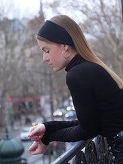 RITOPER headband worn under a cycling helmet showing comfortable non-slip wear