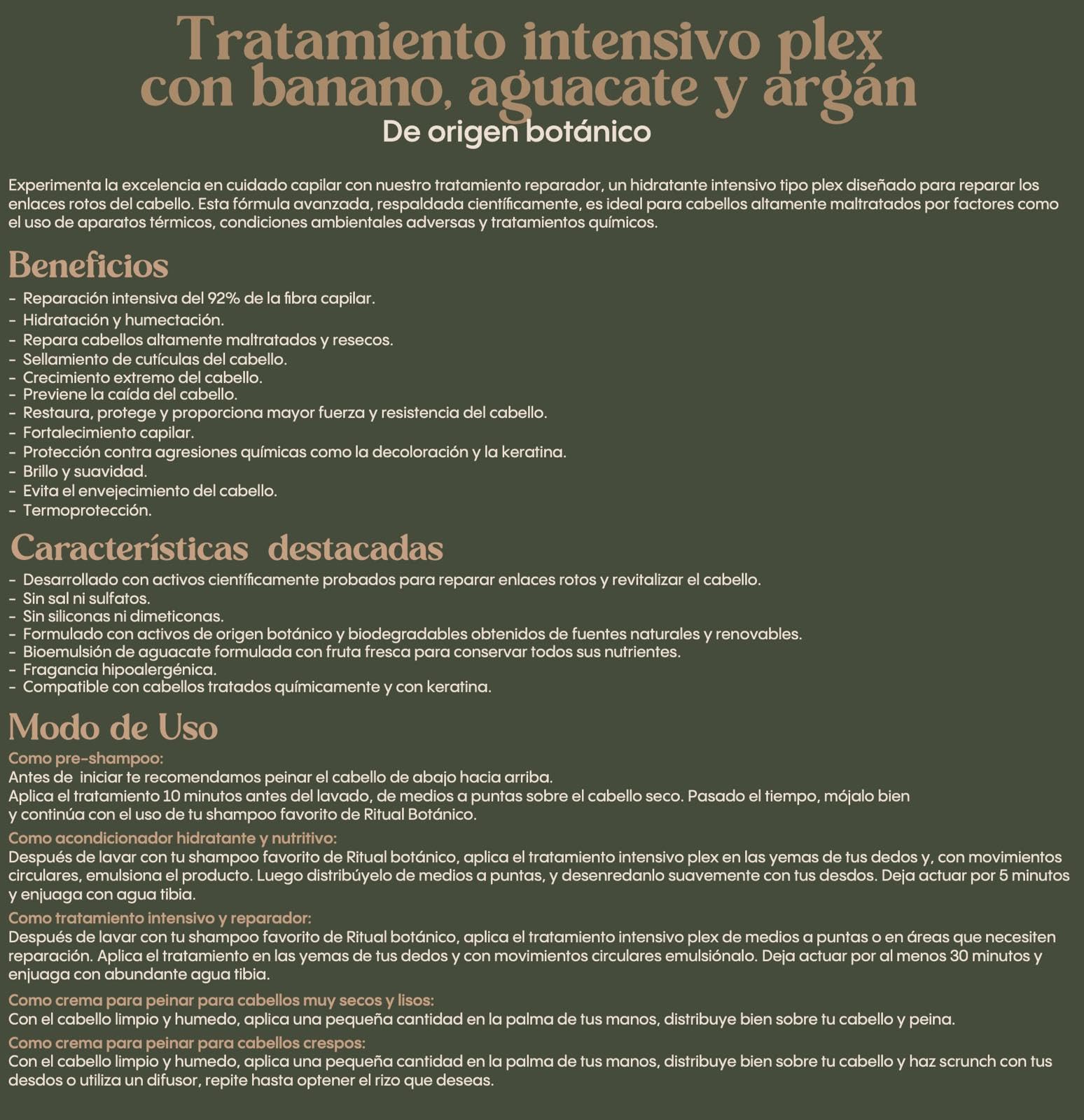 Ritual Botanico fresh banana and avocado ingredients for nourishing repair