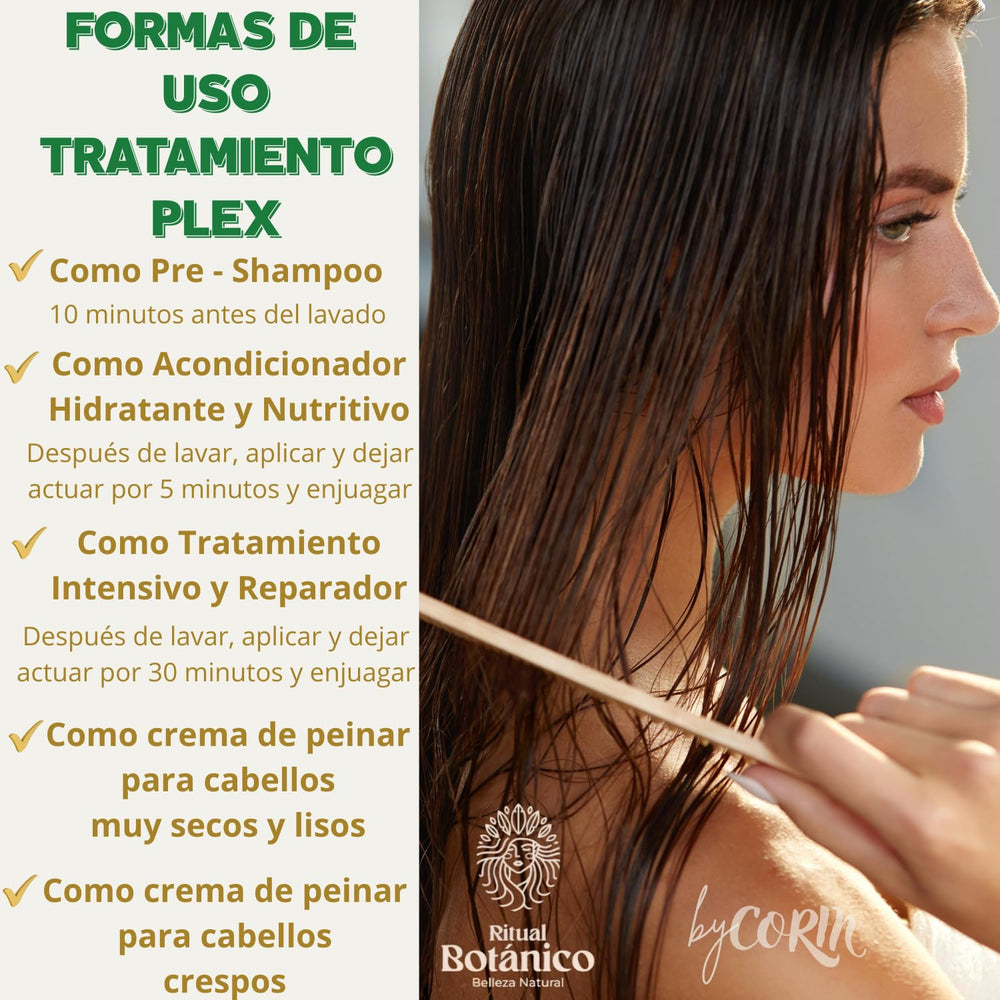 Ritual Botanico lifestyle shot of model using kit for smoother shinier hair