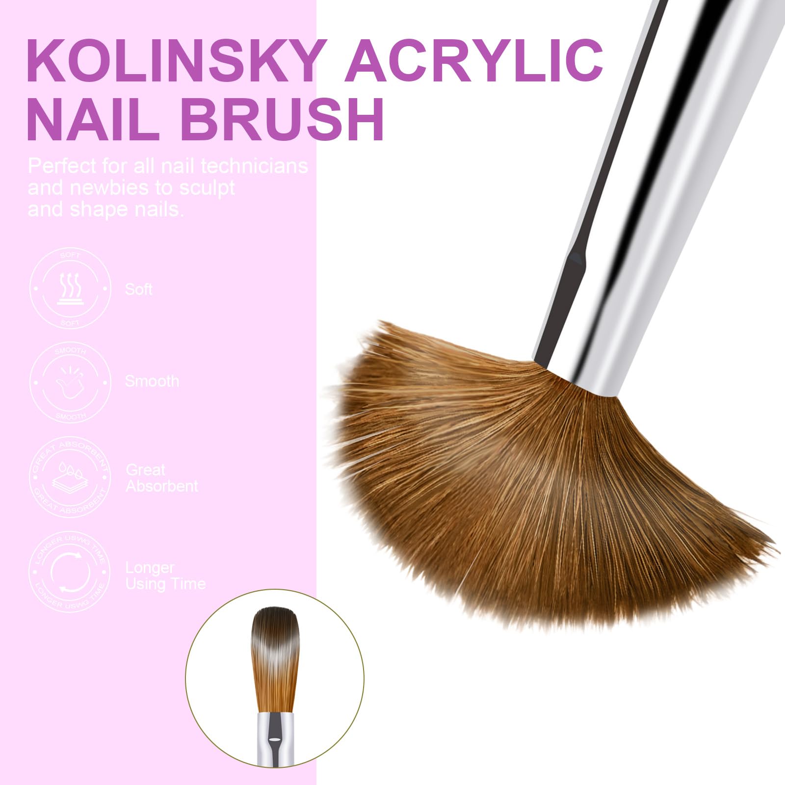 RIYUEXING brushes laid out by size 6 8 12 16 for clear selection and workflow