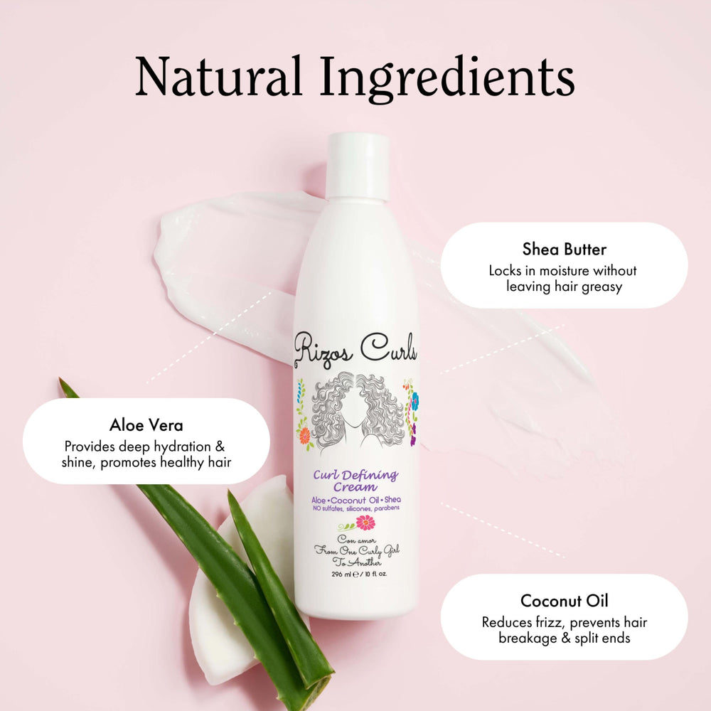 Rizos Curls bundle arranged on bathroom shelf conveying easy daily routine