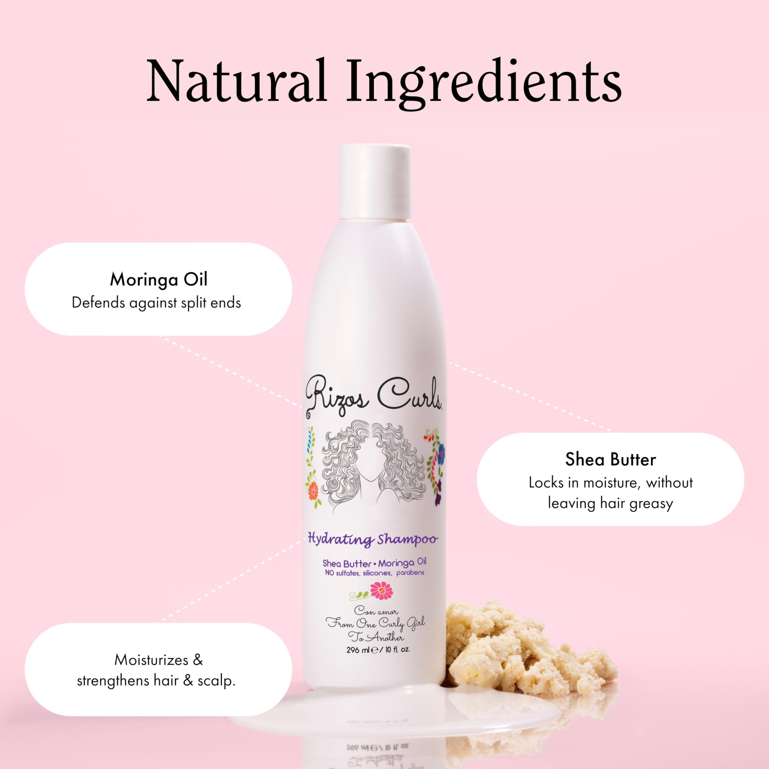 Rizos Curls conditioner cream texture in jar showing rich moisturization and slip