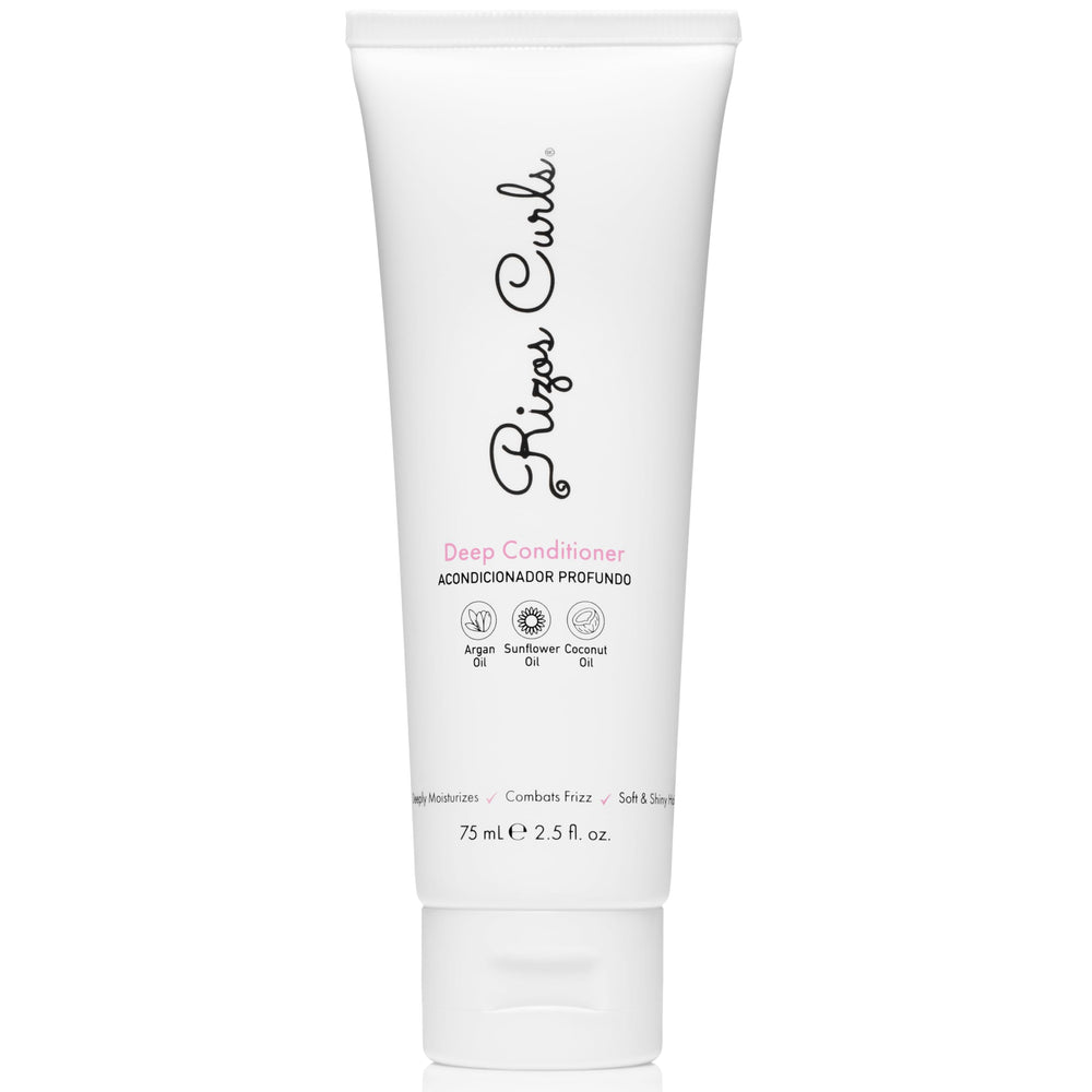 Rizos Curls front packaging shows compact travel jar and clear label benefit