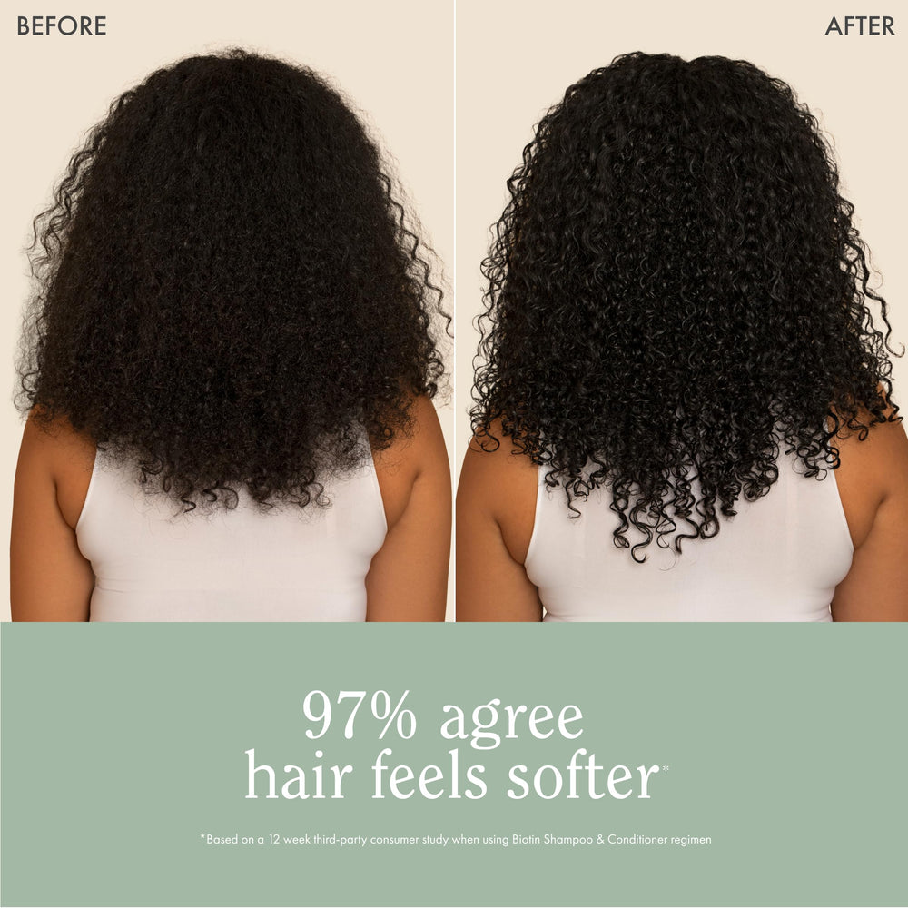 Rizos Curls shampoo being applied in a shower demonstrating easy use benefit