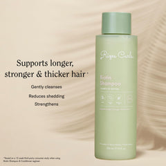 Foamy lather texture of Rizos Curls shampoo showing gentle cleanse benefit