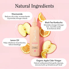 Pouring texture of the Rizos Curls rinse to show lightweight formula and easy application