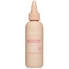 Rizos Curls travel bottle front view showing compact clarifying rinse for portability and convenience