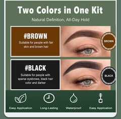 Rkiss application in use on eyebrow demonstrating quick shaping and visible darkening benefit