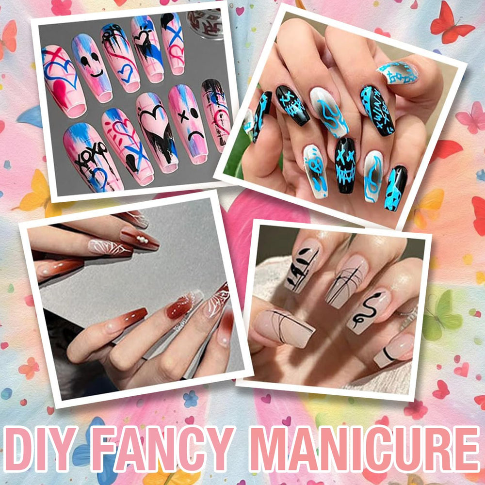 RMPYBY pen drawing a delicate floral line on a nail showing detailed design capability