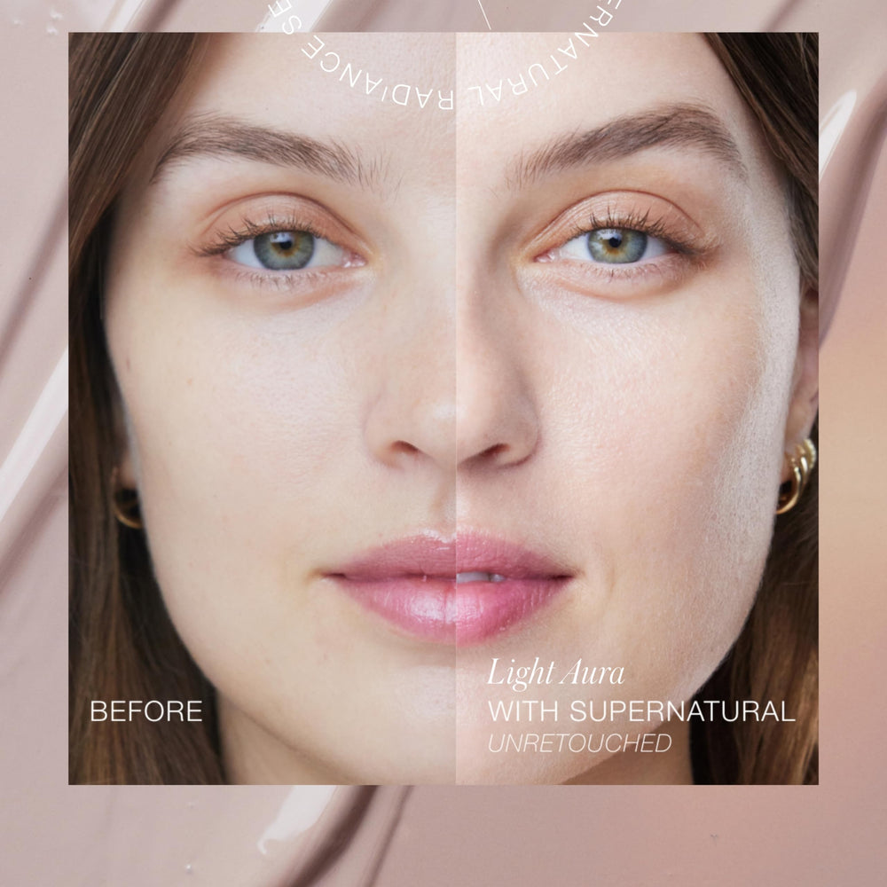 RMS Beauty applying serum on hand demonstrating coverage and tint