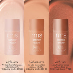 RMS Beauty packaging label close-up conveying SPF and clean formula