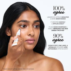 RMS Beauty eye brightener applied under concealer demonstrating smoothing and priming benefit