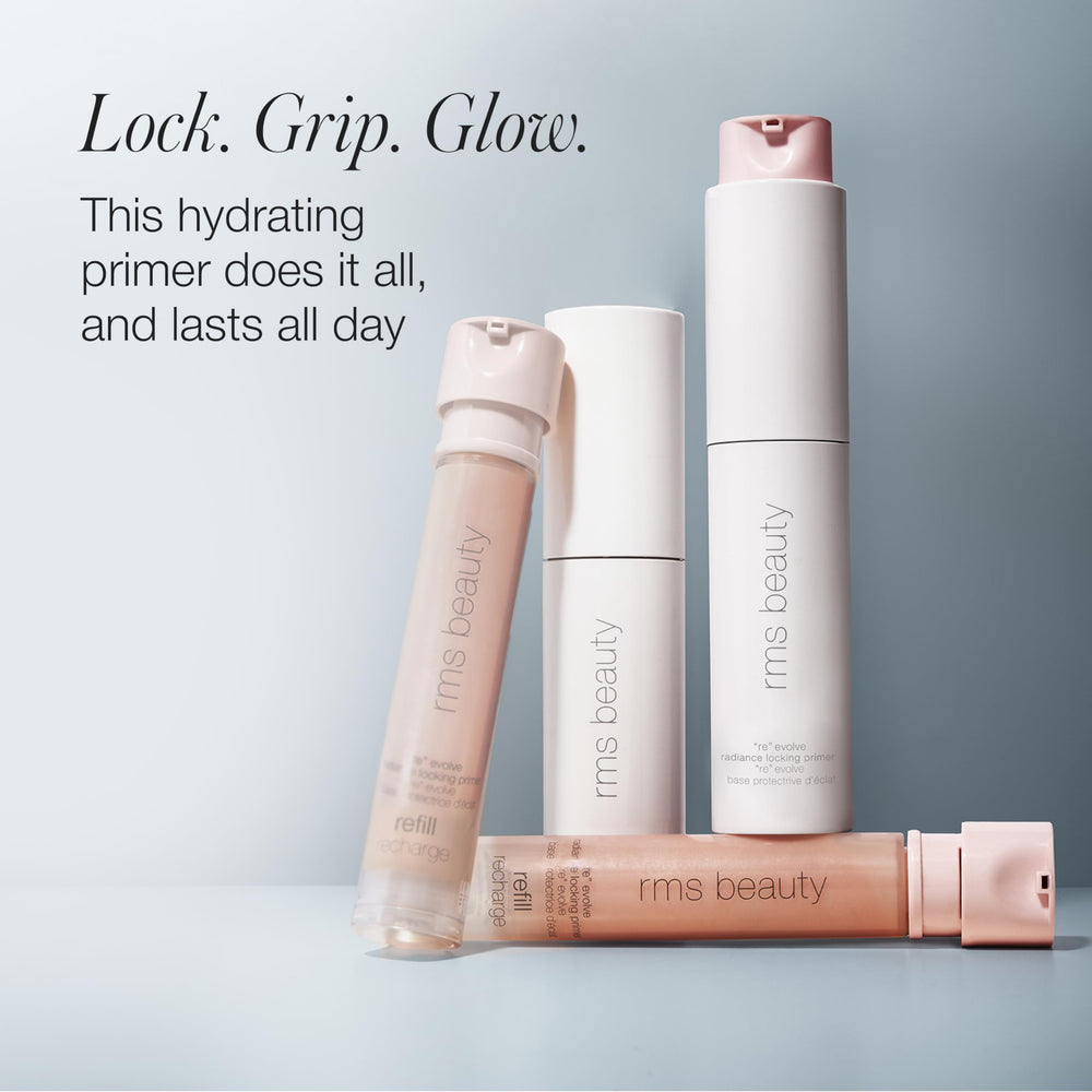 RMS Beauty used in a makeup routine lifestyle scene showing natural radiant finish