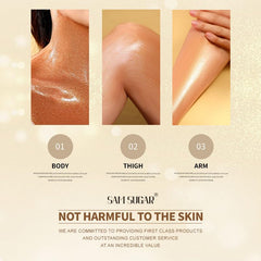 RMYHIG applied on shoulder in lifestyle photo for radiant look