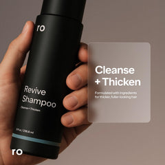 Ro bottle back label with ingredients list and usage directions benefit
