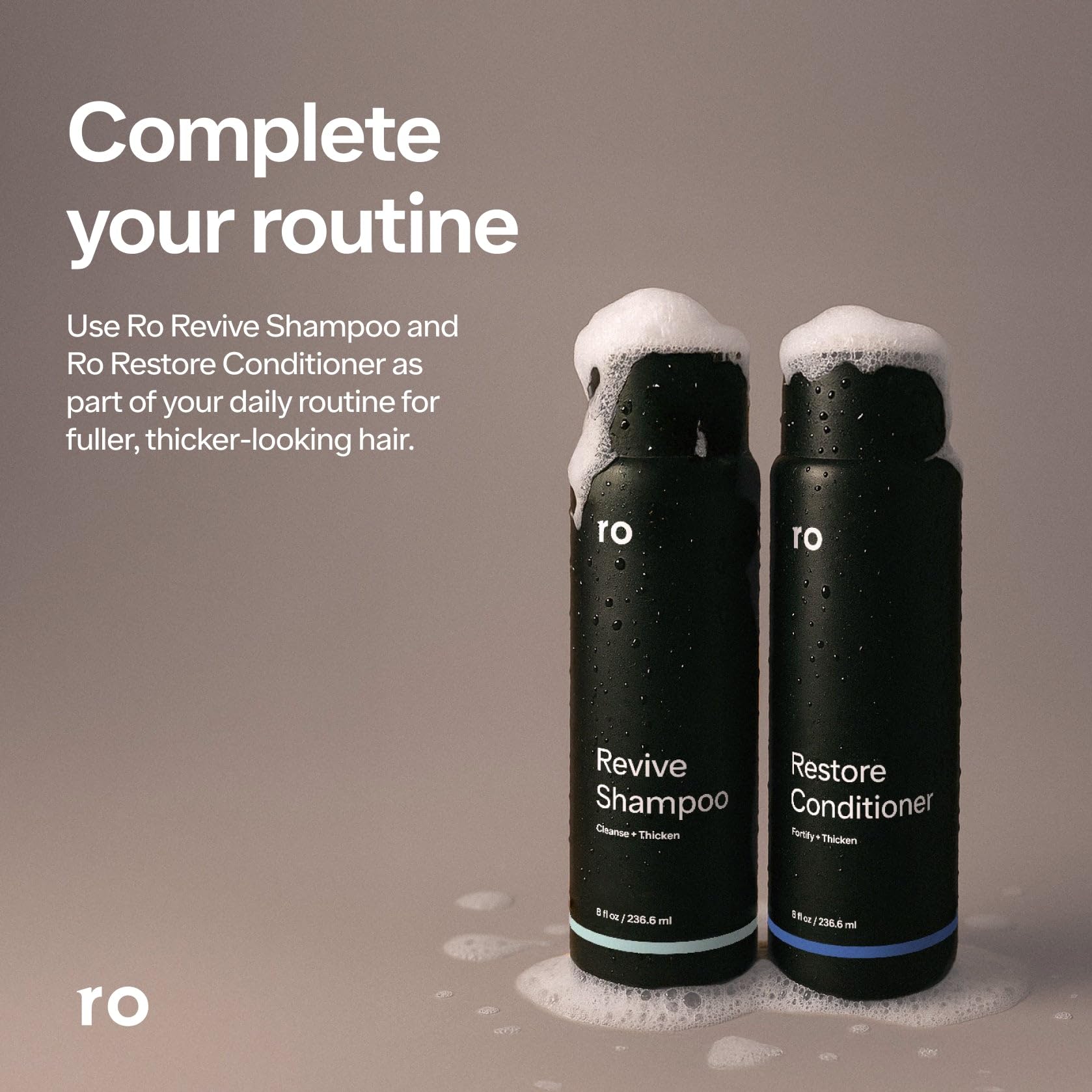 Ro conditioner being applied to hair for smoother, more manageable strands