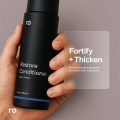 Ro label close-up displaying ingredients and clean formulation benefits