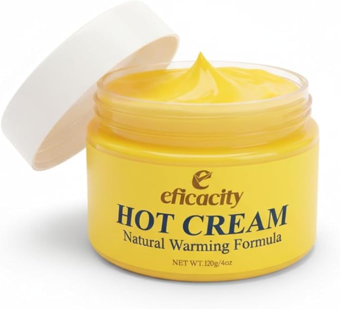 Robutop Eficacity Hot Cream open cap with cream dollop ready for use