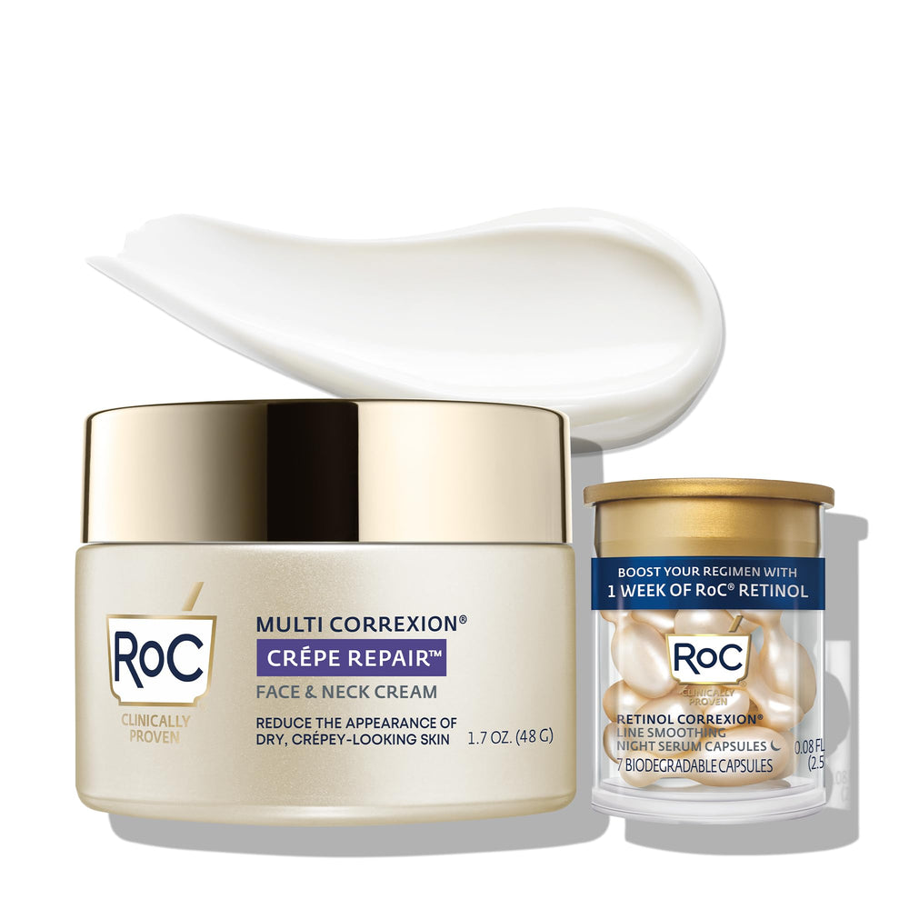 RoC front jar packaging showing cream and clear benefit of neck smoothing