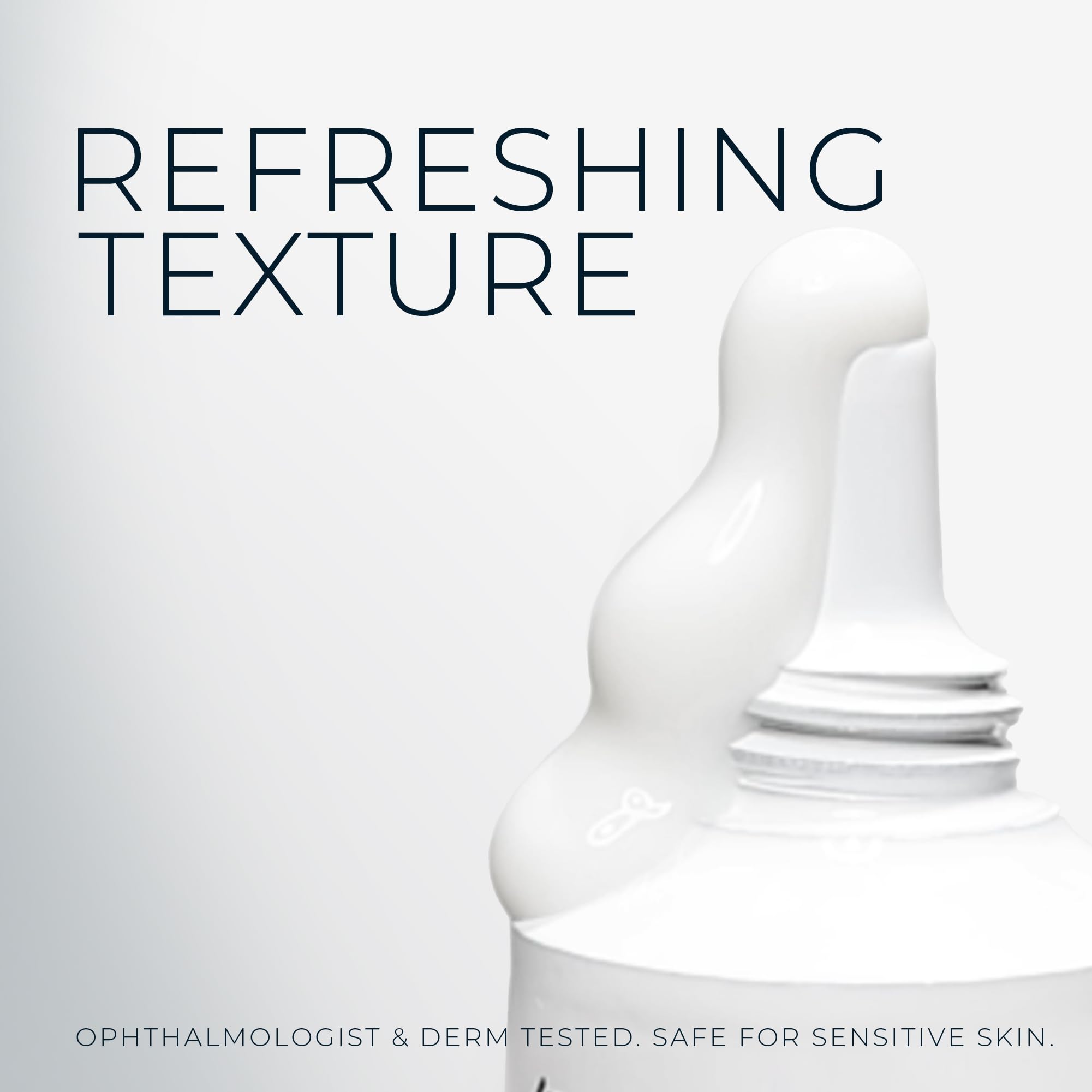 RoC eye cream beside sunscreen showing daytime protection routine benefit