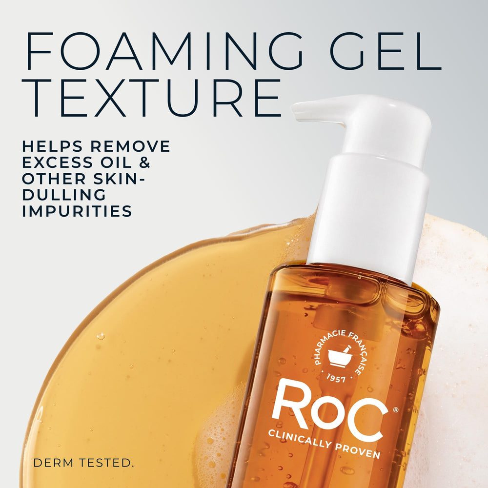 RoC gel lathering in hand demonstrating effective dirt removal
