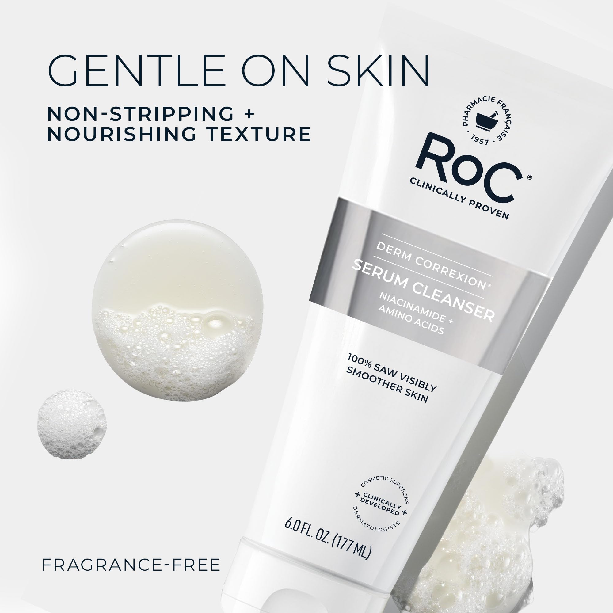 RoC back label ingredient list close-up, showing formulation transparency and key actives