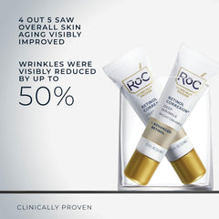 RoC ingredient display highlighting retinol and glycolic benefits