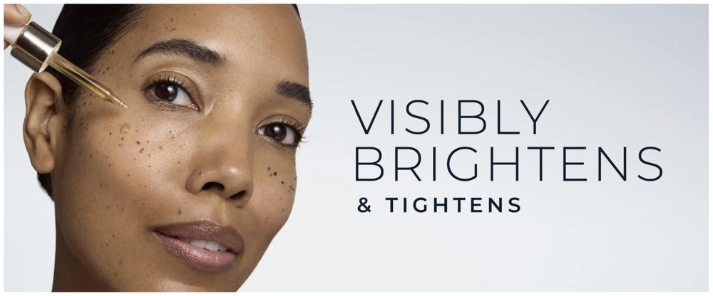 RoC serum texture on fingertip showing vitamin C radiance benefit
