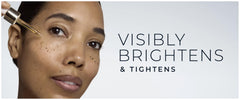 RoC serum texture on fingertip showing vitamin C radiance benefit