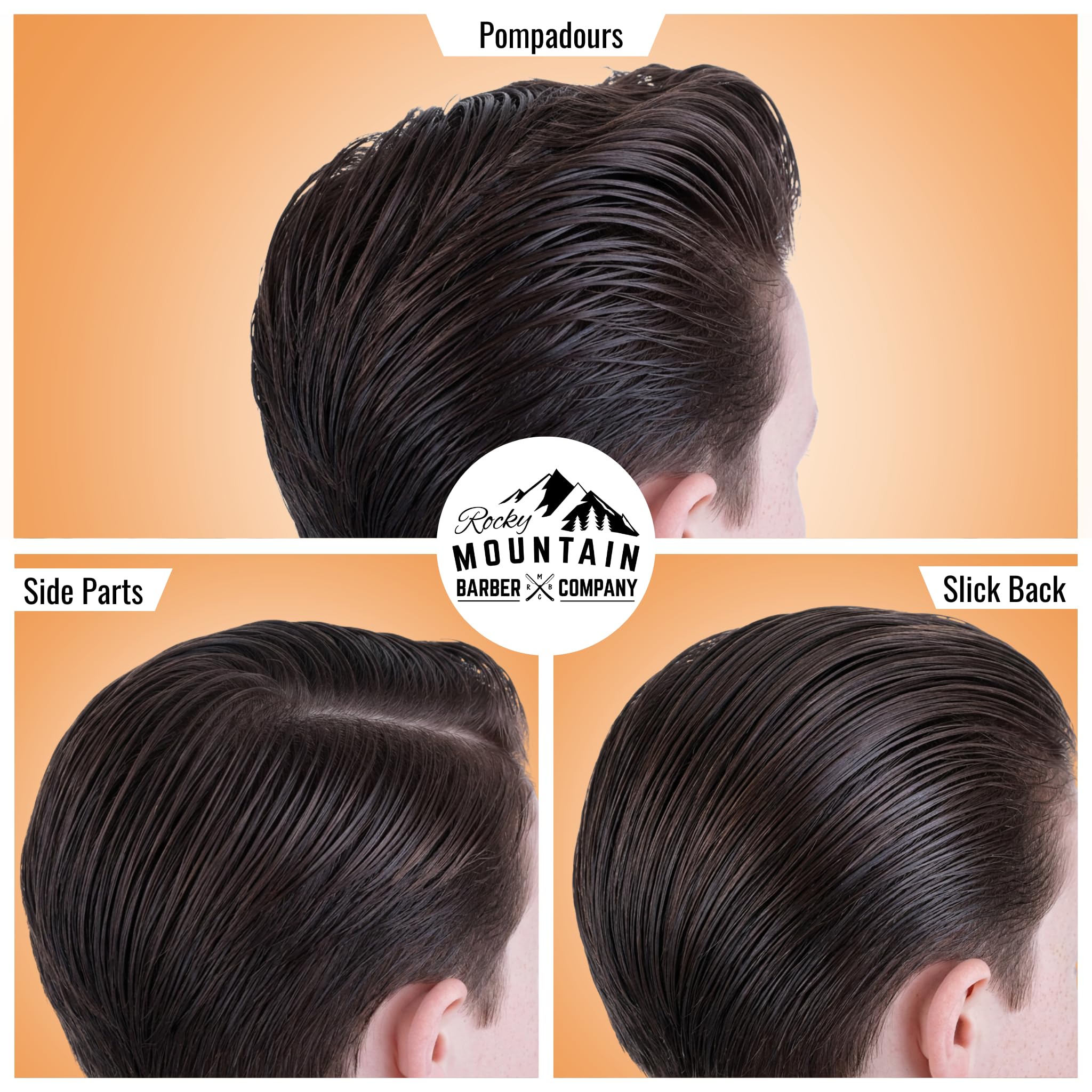 Rocky Mountain Barber Company applying pomade to a boy's hair for long-lasting style