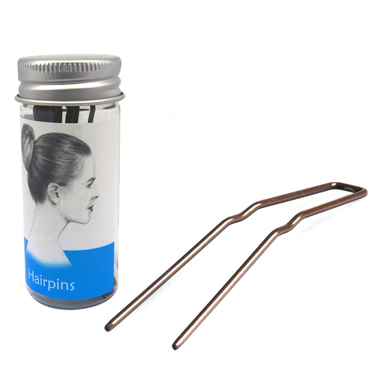 ROCST front pack of twelve black U-shaped hair pins, reliable storage and quick access