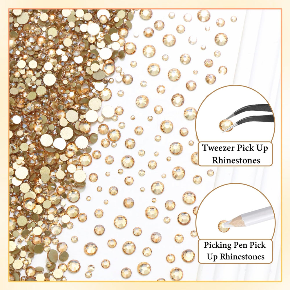 RODAKY rhinestone being set on nail with pick-up pen showing accurate application and secure hold