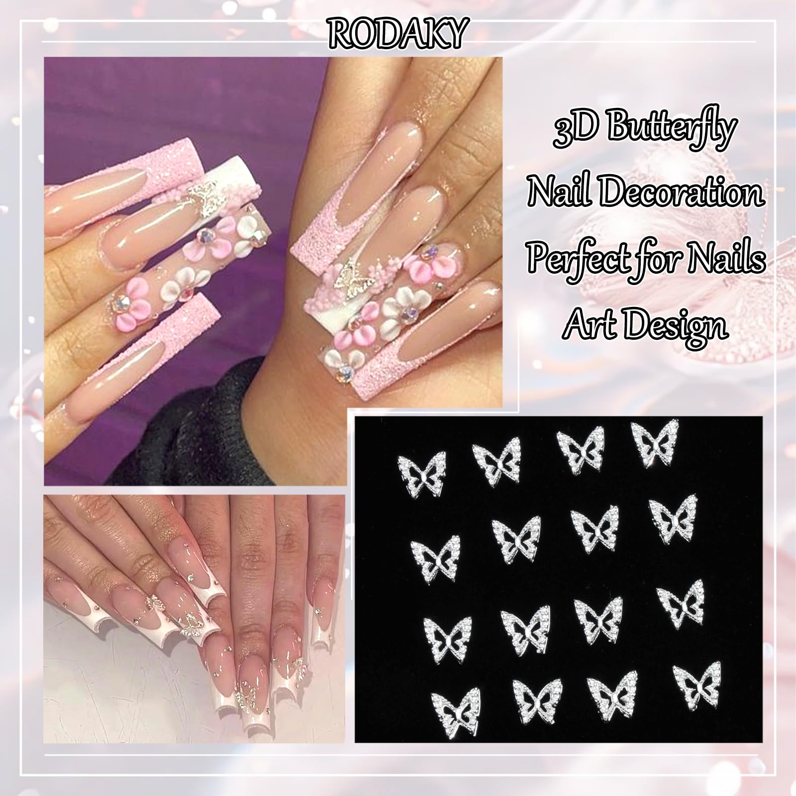 RODAKY charm applied on nail tip showing elegant metallic accent