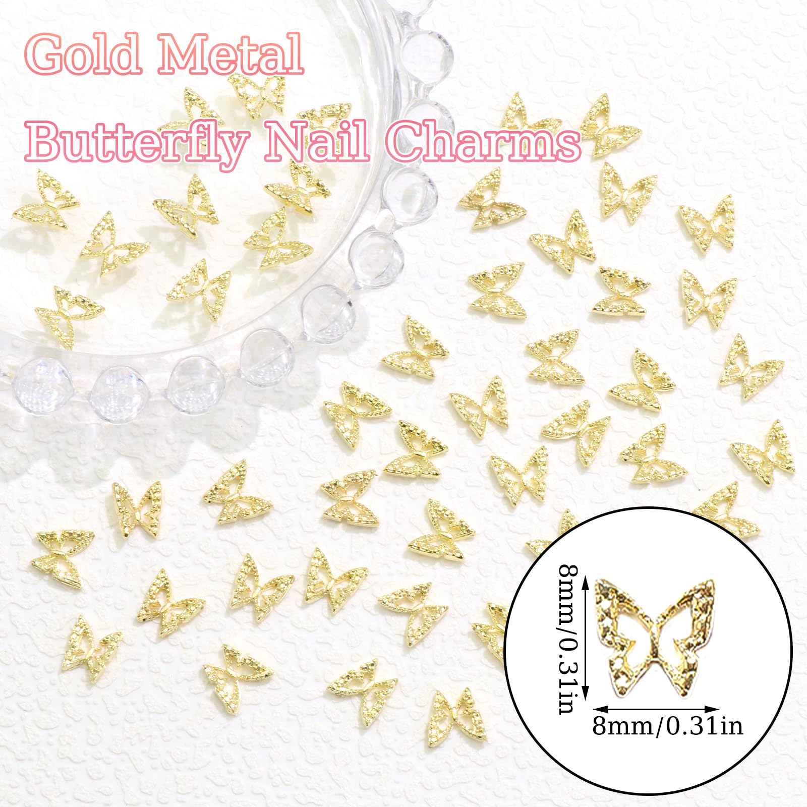 RODAKY close-up of gold alloy butterfly texture, polished finish for reflective detail