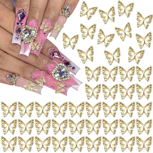 RODAKY front packaging showing 50PCS gold butterfly charms, clear view and quantity benefit