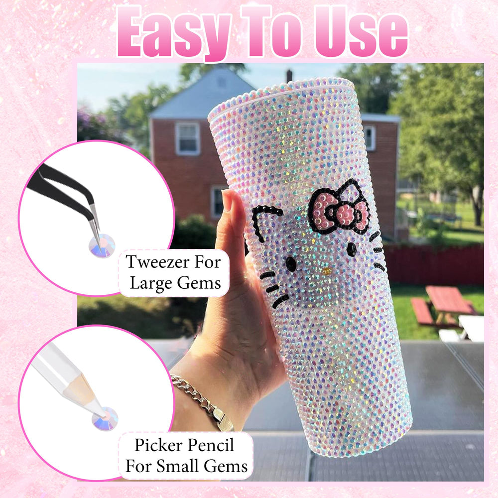 RODAKY rhinestones applied on nail art offering detailed sparkle and finish