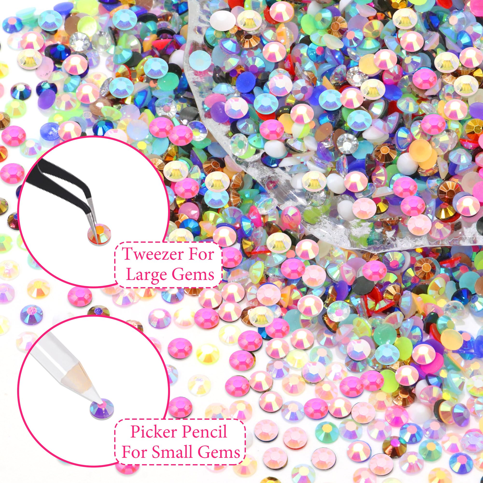 RODAKY gems used in nail art displaying small-scale sparkle and detailed manicure enhancement