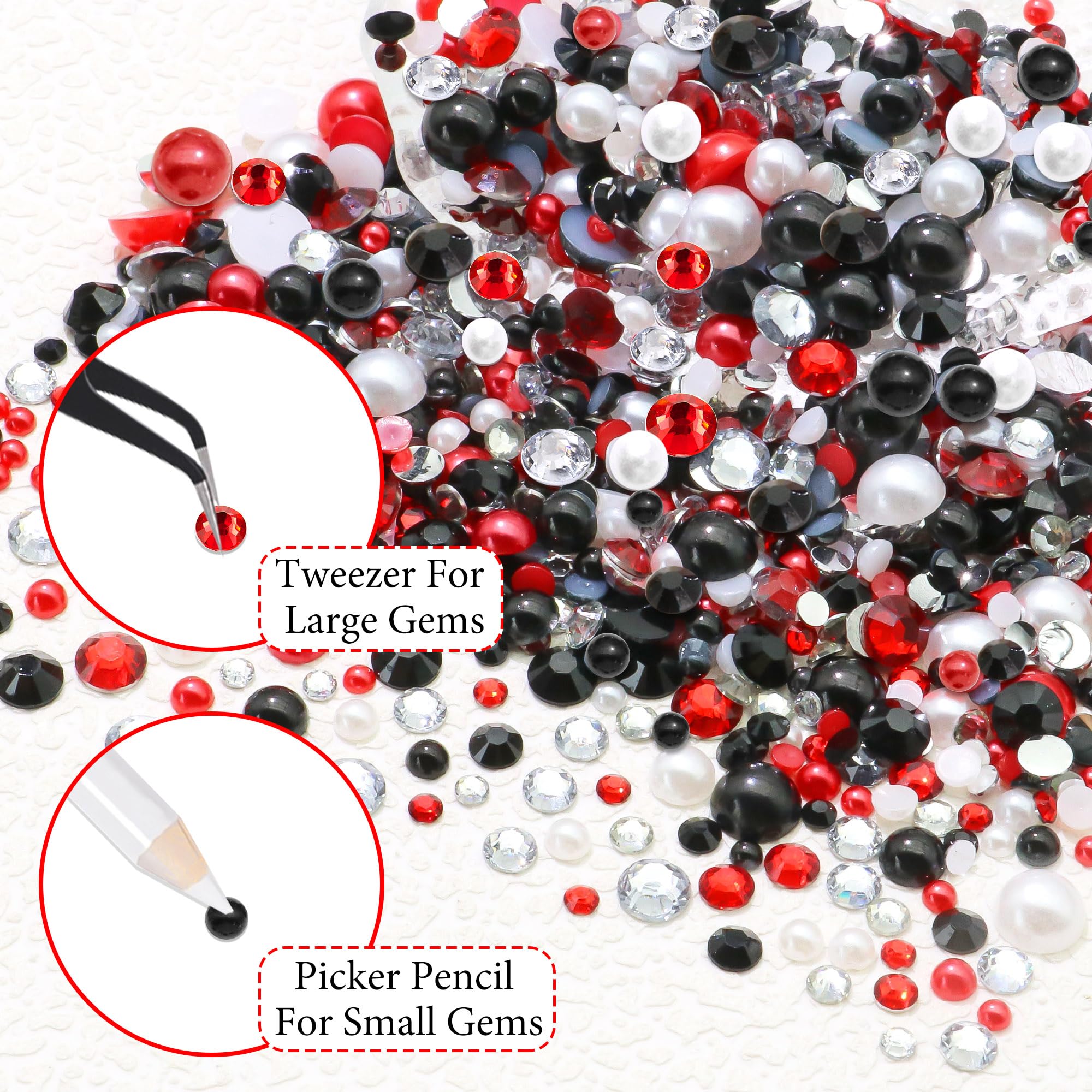 RODAKY 3mm to 6mm pearls displayed to show size options clearly