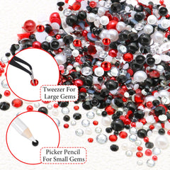 RODAKY 3mm to 6mm pearls displayed to show size options clearly