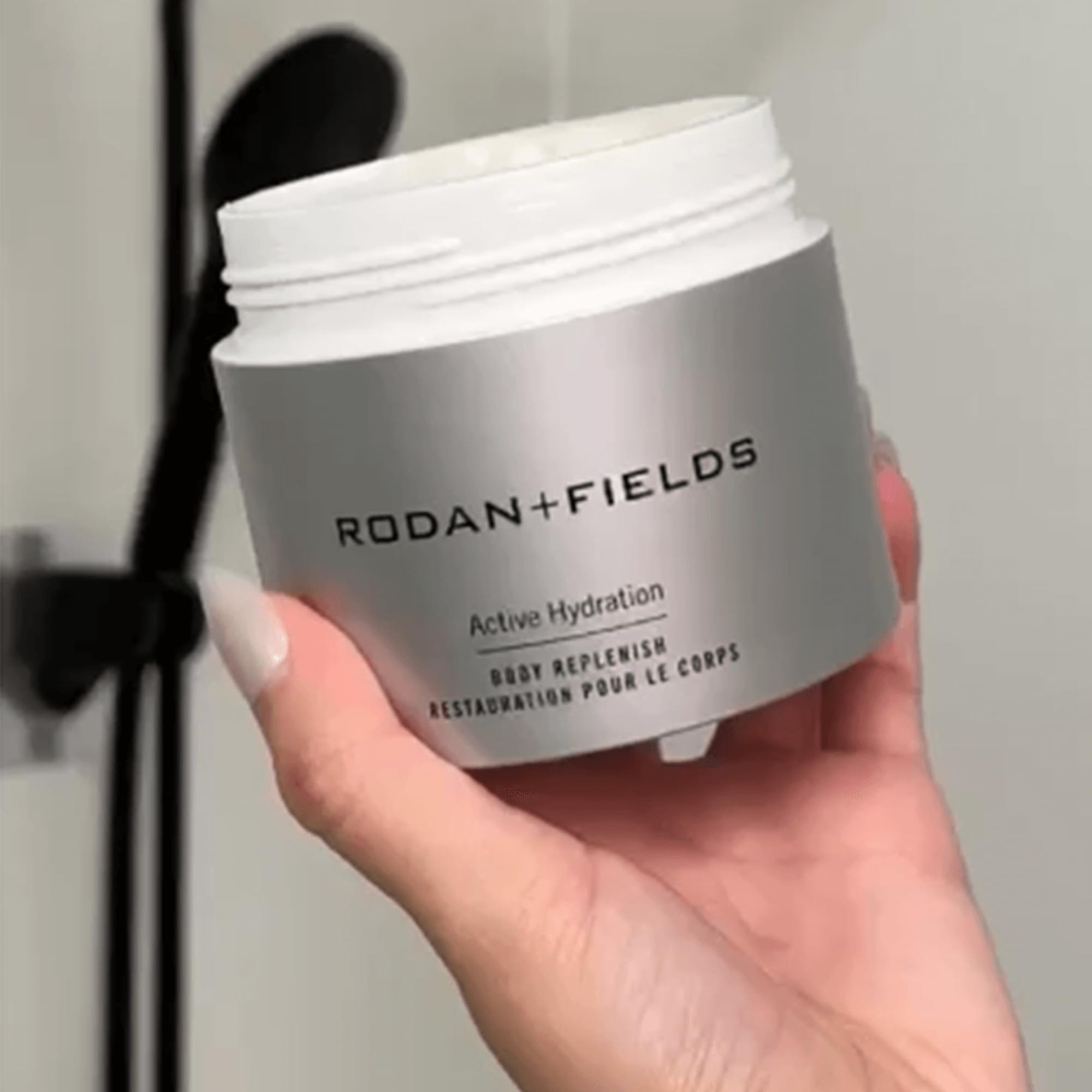 RODAN + FIELDS application on forearm showing immediate smoothing benefit