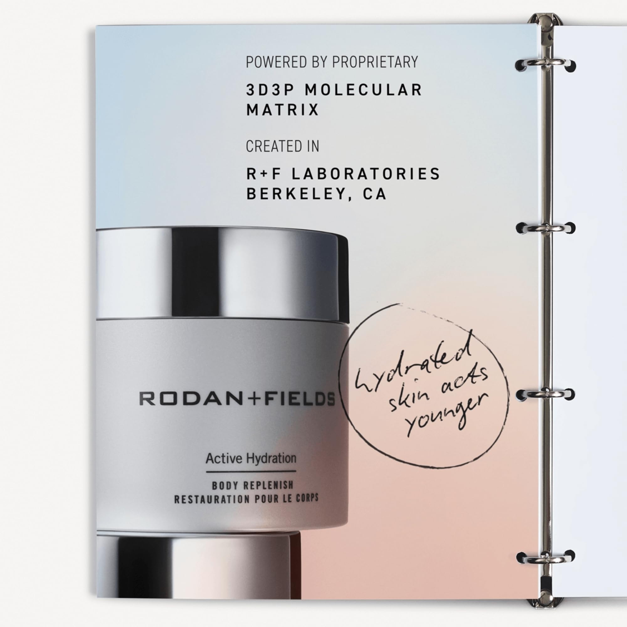 RODAN + FIELDS bottle in hand depicting 200 mL scale and travel-friendly size