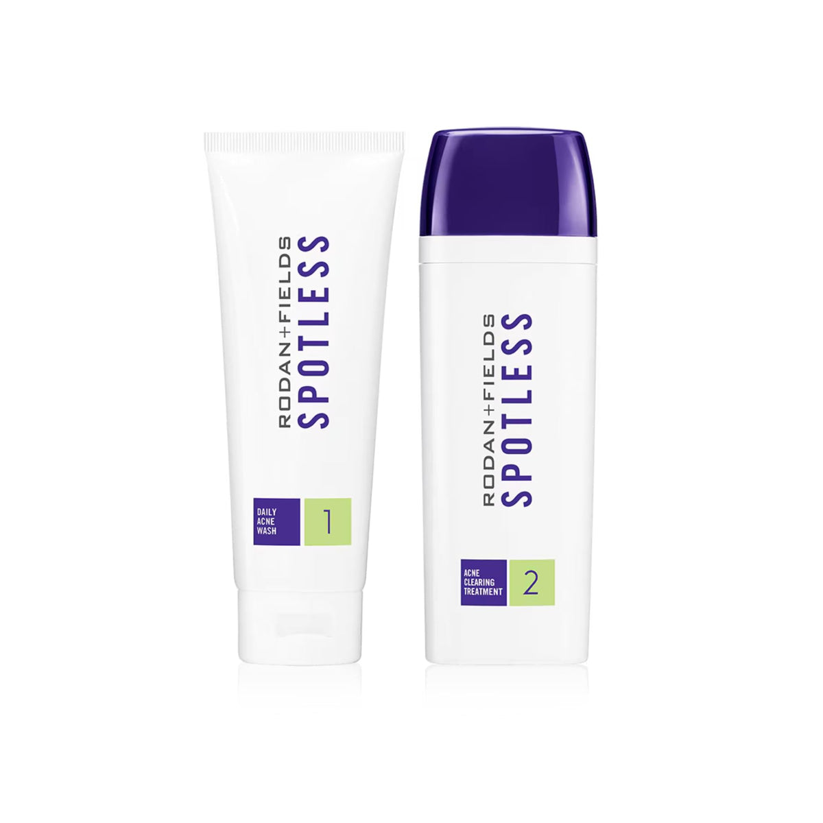 Rodan + Fields front packaging showing the complete Spotless Regimen benefits