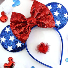 Roffiy close-up red glitter bow detail, sparkly finish enhances photos