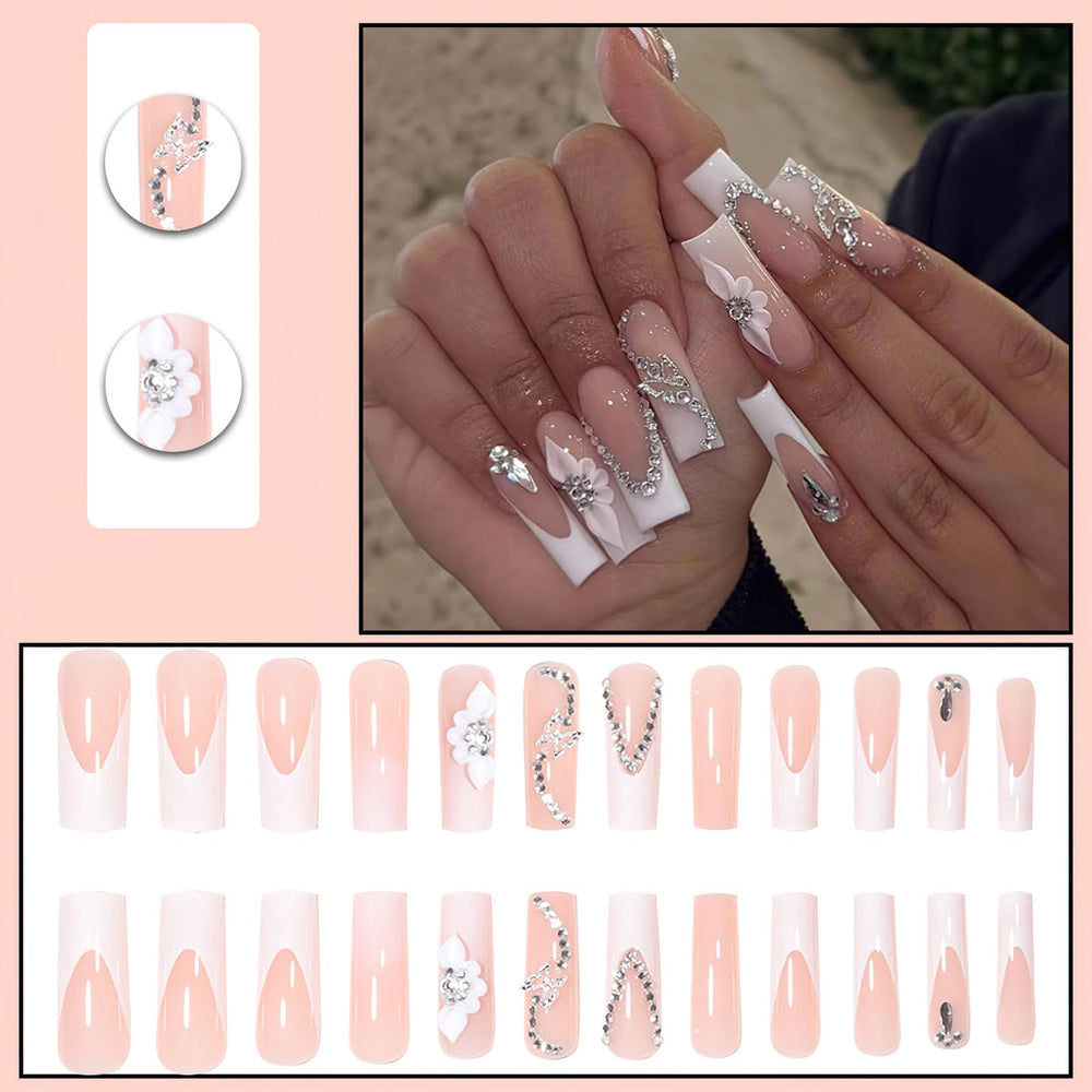 ROFIBUT close-up of white French tip detail highlighting smooth edge and shine