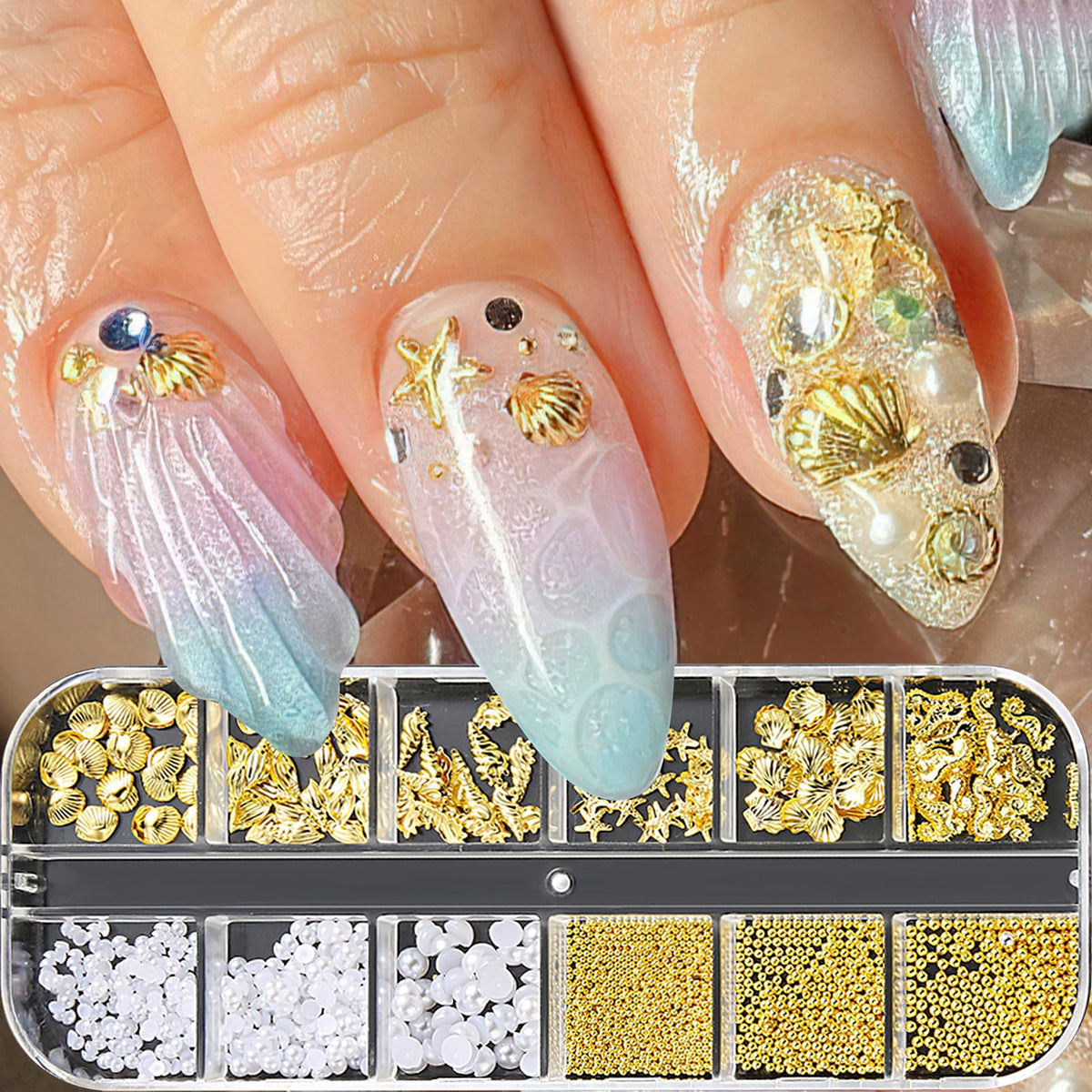 ROFIBUT front packaging showing 12 grids and variety, perfect for quick summer nails