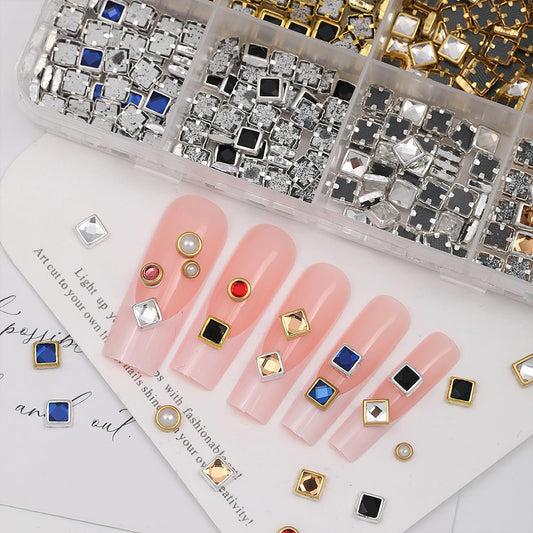 ROFIBUT close-up of individual grids revealing colorful metallic charm variety and detail