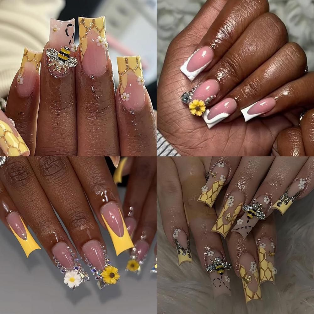 ROFIBUT charms applied on fingertips demonstrating playful spring manicure